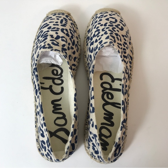 Sam Edelman Leopard Print Verona Espadrilles Dark Blue Tan Beige Womens Size 7.5 - Picture 5 of 13